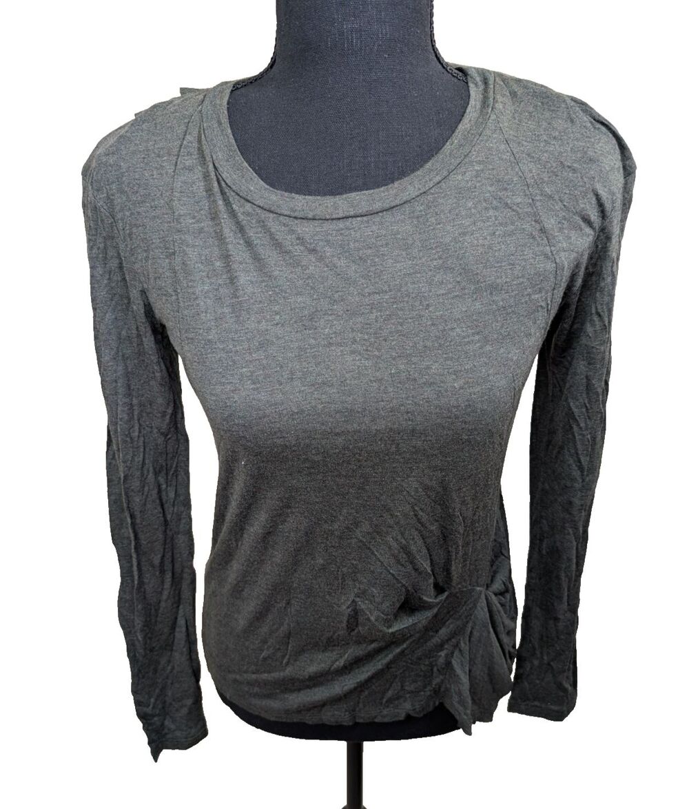 Heather By Bordeaux Top Long Sleeve Drape Back Tuck Modal Soft XS